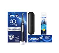 Oral-B Spazzolino Elettrico Ricaricabile iO 3 Nero, 1 Testina Di Ricambio, 1 Custodia Da Viaggio. 1 Spazzolino