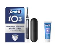 Oral-B Spazzolino Elettrico Ricaricabile iO 3 Nero, 1 Spazzolino Elettrico, 1 Testina Di Ricambio, Custodia Da Viaggio + Dentifricio Oral-B Pro-Expert Sbiancante Delicato, Pulizia Denti