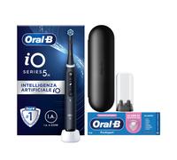 Oral-B Spazzolino Elettrico iO 5 Nero, 1 Testina, 1 Custodia Da Viaggio + Dentifricio Advanced Rigenera Smalto