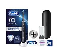 Oral-B Spazzolino Elettrico iO 5N Nero, 1 Testina, 1 Custodia Da Viaggio + Oral-B Dentifricio Pro-Science Advanced Rigenera Smalto Sbiancante Delicato