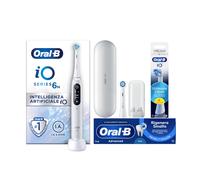 Oral-B Spazzolino Elettrico Ricaricabile iO 6N, Sensore di Pressione, Display Interattivo, Intelligenza Artificiale, 2 Testine, 1 Spazzolino, 1 Custodia da Viaggio, Bianco, Idea Regalo