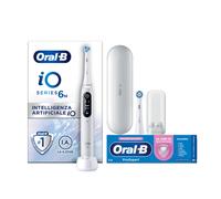 Oral-B Spazzolino Elettrico Ricaricabile iO 6N, Sensore di Pressione, Display Interattivo, Intelligenza Artificiale, 2 Testine, 1 Spazzolino, 1 Custodia da Viaggio, Bianco, Idea Regalo