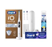 Oral-B Spazzolino Elettrico Ricaricabile iO 7 Bianco, 3 Testine Di Ricambio, 1 Custodia Da Viaggio. 1 Spazzolino