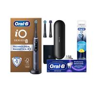 Oral-B Spazzolino Elettrico Ricaricabile iO 8 Nero, 3 Testine Di Ricambio, 1 Custodia Da Viaggio. 1 Spazzolino