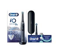 Oral-B Spazzolino Elettrico iO 9 Nero, 2 Testine, 1 Custodia Da Viaggio + Dentifricio Advanced Prevenzione Tartaro Extra Fresh