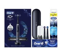 Oral-B iO Series 9 Spazzolino da denti elettrico, 2 testine di ricambio, 7 modalità di pulizia per la cura dei denti, analisi 3D, display a colori e custodia da viaggio, progettato da marrone, nero