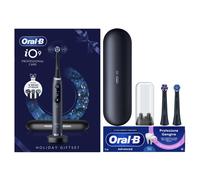 Oral-B iO Series 9 Spazzolino da denti elettrico, 2 testine di ricambio, 7 modalità di pulizia per la cura dei denti, analisi 3D, display a colori e custodia da viaggio, progettato da marrone, nero