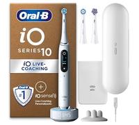 Oral-B Spazzolino Elettrico Ricaricabile iO 10 Bianco, 3 Testine Di Ricambio, Custodia Da Viaggio Ricaricabile, 1 Spazzolino Elettrico Oral B, Sensore di Pressione, Display Interattivo