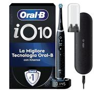 Oral-B Spazzolino Elettrico Ricaricabile iO 10 Nero, 1 Spazzolino Elettrico Oral B, 1 Testina, Custodia Da Viaggio, io 10 Edizione Limitata, Per Una Pulizia Denti Efficace, Sensore di Pressione