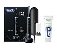 Oral-B Spazzolino Elettrico Ricaricabile iO 10 Nero + 1 Testina, 1 Custodia Da Viaggio ricaricabile, 1 Caricatore iO Sense, 1 Spazzolino + Dentifricio Protezione Gengive Pulizia Profonda 75ml