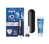 Oral-B Spazzolino Elettrico Ricaricabile iO 4 Nero, 1 Testina Di Ricambio, 1 Spazzolino Elettrico Oral B, Custodia Da Viaggio +Dentifricio Pro-Science Advanced Rigenera Smalto 75ml