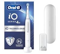 Oral-B Spazzolino Elettrico Ricaricabile iO 4N, Sensore di Pressione, Connessione Bluetooth, 4 Modalità di Spazzolamento, 1 Testina, 1 Spazzolino, 1 Custodia da Viaggio, Bianco, Idea Regalo