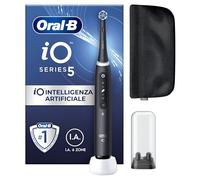 Oral-B Spazzolino Elettrico Ricaricabile iO 5N Nero, 1 Spazzolino Elettrico, 1 Testina, Pochette, io 5 Per Una Pulizia Denti Efficace, Sensore di Pressione, Gengive Protette