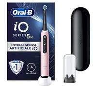 Oral-B Spazzolino Elettrico Ricaricabile iO 5N Rosa, Spazzolino Elettrico Oral B, 1 Testina, 1 Custodia Da Viaggio, Pulizia Denti Efficace, Sensore di Pressione, Intelligenza Artificiale