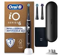 Oral-B iO 6 Spazzolino Elettrico Ricaricabile Nero, 3 Testine Di Ricambio, 1 Custodia Da Viaggio. 1 Spazzolino