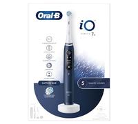 Oral-B Spazzolino Elettrico Ricaricabile iO 7N, Sensore di Pressione, Display Interattivo, Intelligenza Artificiale, Ricarica Rapida, 2 Testine, 1 Spazzolino, 1 Custodia da Viaggio, Blu, Idea Regalo