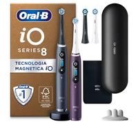 Oral-B Spazzolino Elettrico Ricaricabile iO 8 Nero e Viola, 4 Testine Di Ricambio + Astuccio per caricatore. 2 Spazzolini