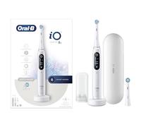 Oral-B Spazzolino Elettrico Ricaricabile iO 8N, Sensore di Pressione, Display Interattivo, Intelligenza Artificiale, 6 Modalità, 2 Testine, 1 Spazzolino, 1 Custodia da Viaggio, Bianco, Idea Regalo