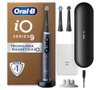 Oral-B Spazzolino Elettrico Ricaricabile iO 9 Nero, 1 Spazzolino Elettrico Oral B, 3 Testine Di Ricambio, Custodia Da Viaggio con caricatore, Pulizia Denti Efficace