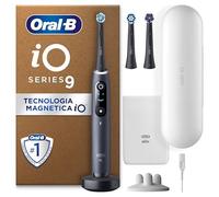 Oral-B Spazzolino Elettrico Ricaricabile iO 9 Nero, 3 Testine Di Ricambio, Custodia Da Viaggio Ricaricabile, 1 Spazzolino Elettrico Oral B, Sensore di Pressione, Display Interattivo