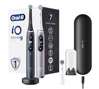 Oral-B Spazzolino Elettrico Ricaricabile iO 9 Nero e Rosa, 2 Spazzolino Elettrico Oral B, 3 Testine Di Ricambio, 1 Custodia Da Viaggio Ricaricabile, Confezione Doppia, 2 Spazzolini
