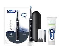 Oral-B Spazzolino Elettrico Ricaricabile iO6 Nero Con Custodia Da Viaggio, 1 Spazzolino + 1 Dentifricio Protezione Gengive e Scudo Antibatterico Pulizia Profonda 75ml