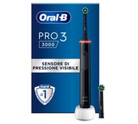 Oral-B Pro 3 Spazzolino Elettrico Ricaricabile Nero Pro3 3000, 2 Testine, 1 Spazzolino