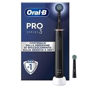 Oral-B Spazzolino Elettrico Ricaricabile Pro 3 3000, Sensore di Pressione Luminoso, Batteria a Lunga Durata, 2 Testine Cross Action, 1 Spazzolino Elettrico, Nero, Idea Regalo