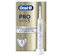 Oral-B Spazzolino Elettrico Ricaricabile Pro Series 3, Sensore di Pressione Luminoso, Batteria a Lunga Durata, 1 Testina, 1 Spazzolino Elettrico, Bianco, Idea Regalo