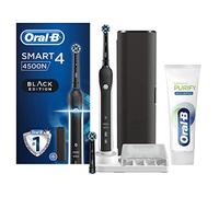 Oral-B Spazzolino Elettrico Ricaricabile Smart 4 4500 CrossAction, Nero, 3 Modalità Di Spazzolamento, 1 Spazzolino Elettrico, 2 Testine, Custodia Da Viaggio Premium + Dentifricio Oral-B Gengive Purify