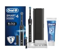 Oral-B Spazzolino Elettrico Ricaricabile Smart 4 4500 Nero, 2 Testine, 1 Custodia, 1 Spazzolino +1 Dentifricio Pro-Expert Protezione Professionale