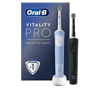 Oral-B Vitality Pro Duo Adulto Spazzolino rotante-oscillante Nero, Blu, Bianco