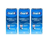 Oral-B Super Floss, filo interdentale, 50 fili pre-tagliati, menta (confezione da 3)