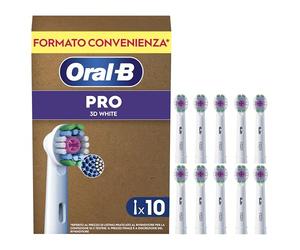 Oral-B Testina Di Ricambio PRO 3DWhite Bianca, Confezione Da 10 Testine