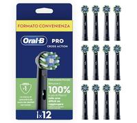Oral-B Testina Di Ricambio PRO Cross Action Nera, Confezione Da 12 Testine