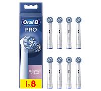 Oral-B Testina per spazzolino elettrico Pro Sensitive Clean, setole a forma di X ed extra morbide per una spazzolatura delicata e la rimozione della placca, confezione da 8 testine per spazzolino da denti, bianche (la confezione può variare)