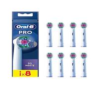 Oral-B Testina professionale 3D per spazzolino elettrico, con setole a forma di X e tazza di lucidatura unica per sbiancamento dei denti e per rimuovere macchie superficiali, confezione da 8 pezzi,