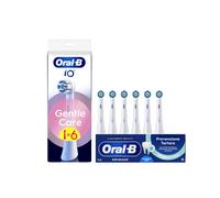 Oral-B Testine di Ricambio iO Gentle Care Bianche, Testine Rotonde Originali per Gengive Sensibili, Setole angolate per rimuovere la placca 6 Testine