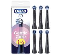 Oral-B Testine di Ricambio iO Gentle Care Nere, 6 Testine di Ricambio per Spazzolino Elettrico Oral B, Rotonde Originali per Gengive Sensibili, Setole angolate per rimuovere la placca
