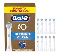 Oral-B Testine di Ricambio iO Series Ultimate Clean Bianche, Testine Rotonde Originali, con setole CrissCross per rimuovere la placca, 10 Testine