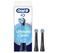 Oral-B Testine di Ricambio iO Series Ultimate Clean Black, testine rotonde originali, setole CrissCross, rimozione della placca, 2