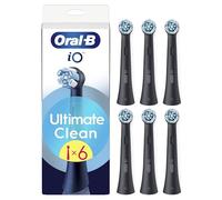 Oral-B Testine di Ricambio iO Series Ultimate Clean Nere, Testine Rotonde Originali, con setole CrissCross per rimuovere la placca, 6 Testine
