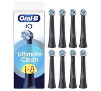 Oral-B Testine di Ricambio iO Series Ultimate Clean Nere, Testine Rotonde Originali, con setole CrissCross per rimuovere la placca, 8 Testine