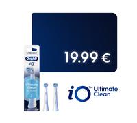 Oral-B Testine di Ricambio iO Series Ultimate Clean, testine rotonde originali, setole CrissCross, rimozione della placca, 2