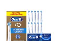 Oral-B Testine di Ricambio iO Ultimate Clean Bianche, Confezione da 10 Testine + Dentifricio Advanced Rigenera Smalto