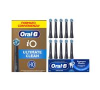 Oral-B Testine di Ricambio iO Ultimate Clean Nere, Confezione da 10 Testine + Dentifricio Advanced Rigenera Smalto