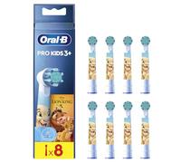 Oral-B Kids 3+ Testine Spazzolino Elettrico Di Ricambio Pro Kids Disney Re Leone, Confezione Da 8 Testine per Spazzolino Elettrico Oral B, con Setole Morbide, Dai 3 Anni In Su