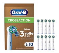 Oral-B Testine Di Ricambio Originali per Spazzolino Elettrico Oral B, 10 Testine Pro Cross Action Bianche Di Ricambio, Confezione Adatta Alla Buca Delle Lettere