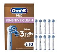Oral-B Testine Di Ricambio per Spazzolino Elettrico, 10 Testine Oral B Pro Sensitive Clean Bianche Autentiche, Confezione Adatta Alla Buca Delle Lettere