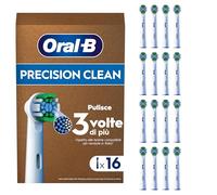 Oral-B Testine Di Ricambio per Spazzolino Elettrico, 16 Testine Oral B Pro Precision Clean Bianche Autentiche, Confezione Adatta Alla Buca Delle Lettere